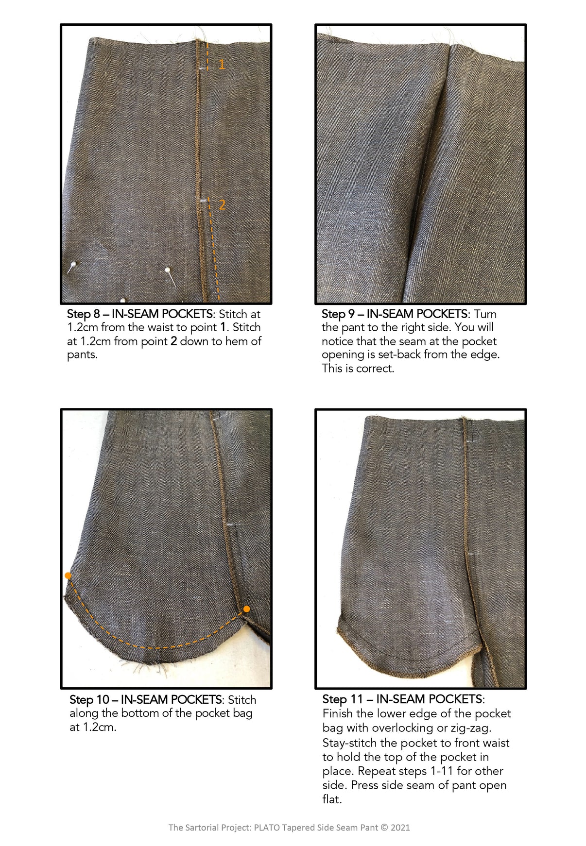 Plato tapered side seam pant pdf sewing pattern – The Sartorial Project